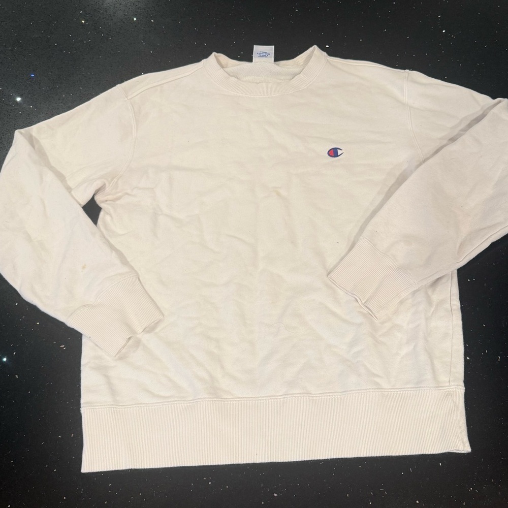 Champion Men's Off-White Crewneck Sweater